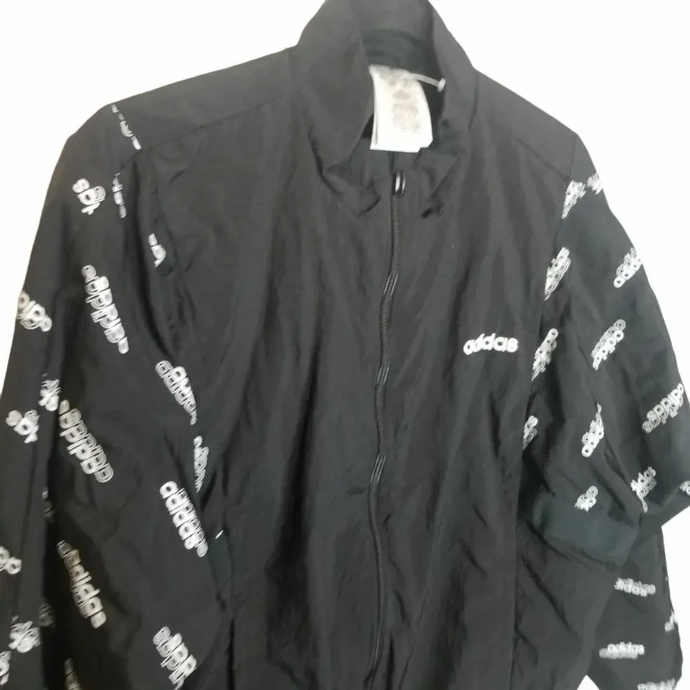 Adidas Womens Full Zip Track Jacket Size M Sporty Athletic Activewear Wicking